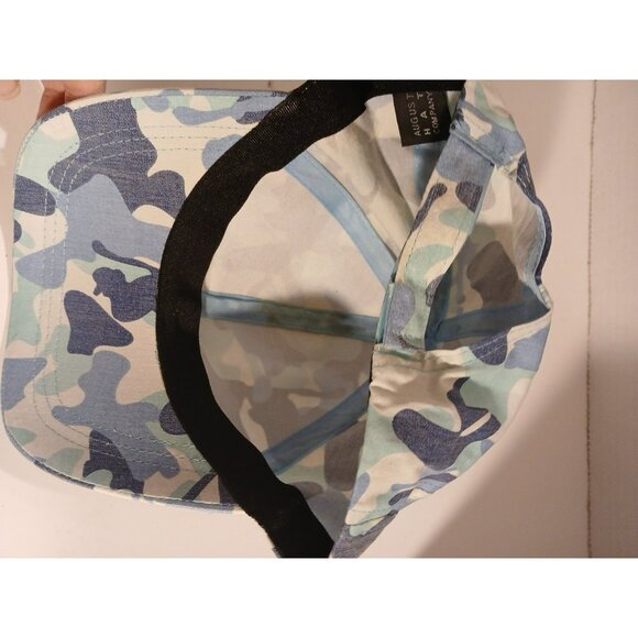 August Hat Company Blue Camo Adjustable Hat H6 - Picture 6 of 7